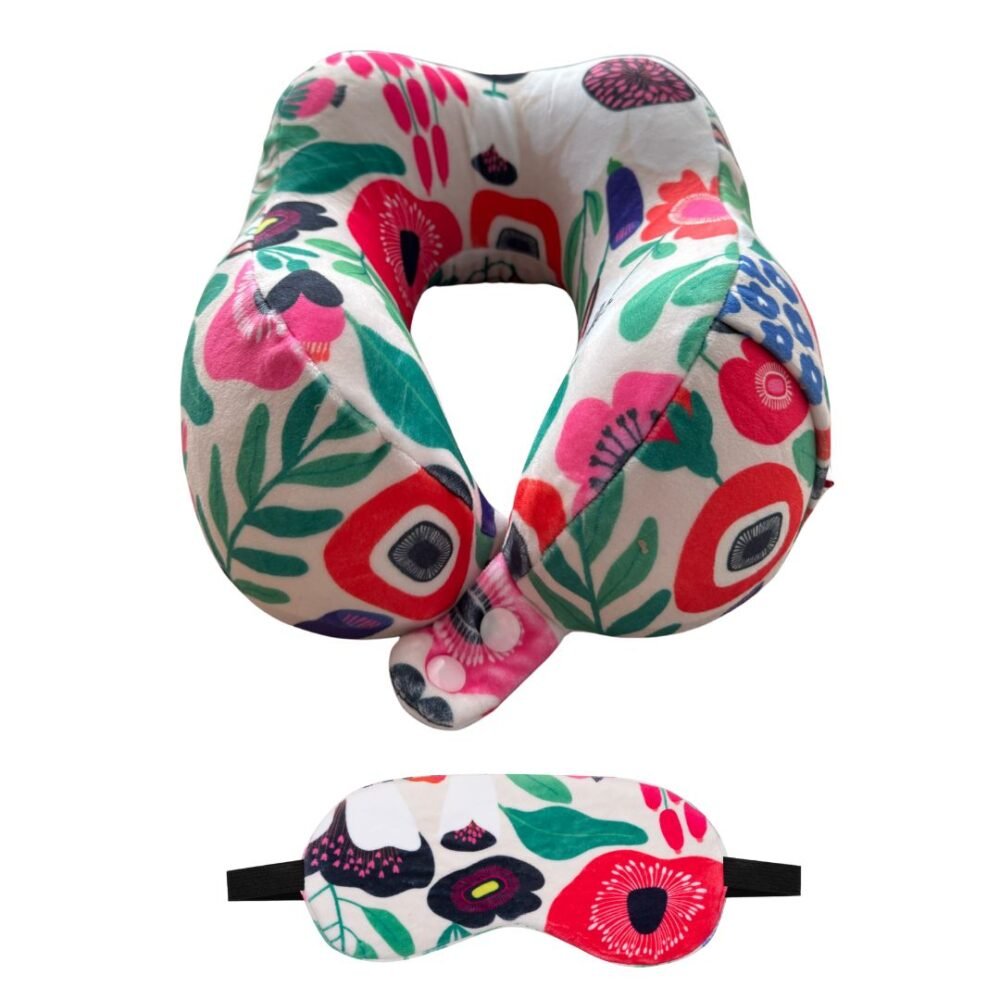 poduszka podróżna z opaską na oczy