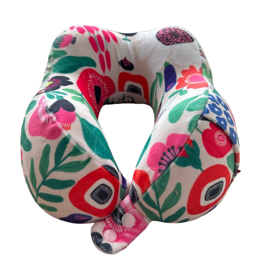 Pakiet Lomma Flowers - poduszka podróżna z opaską podróżną